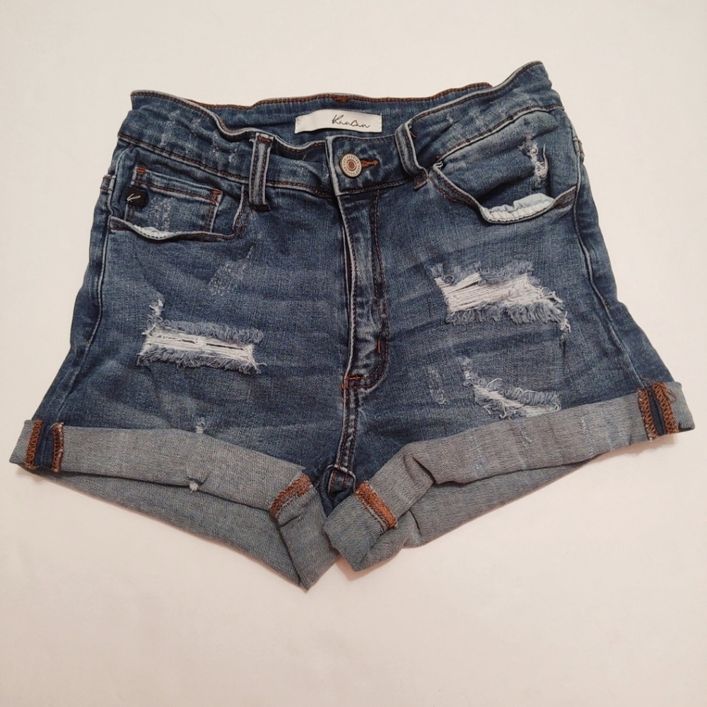 KanCan Distressed High Waist Denim Jean Shorts 26